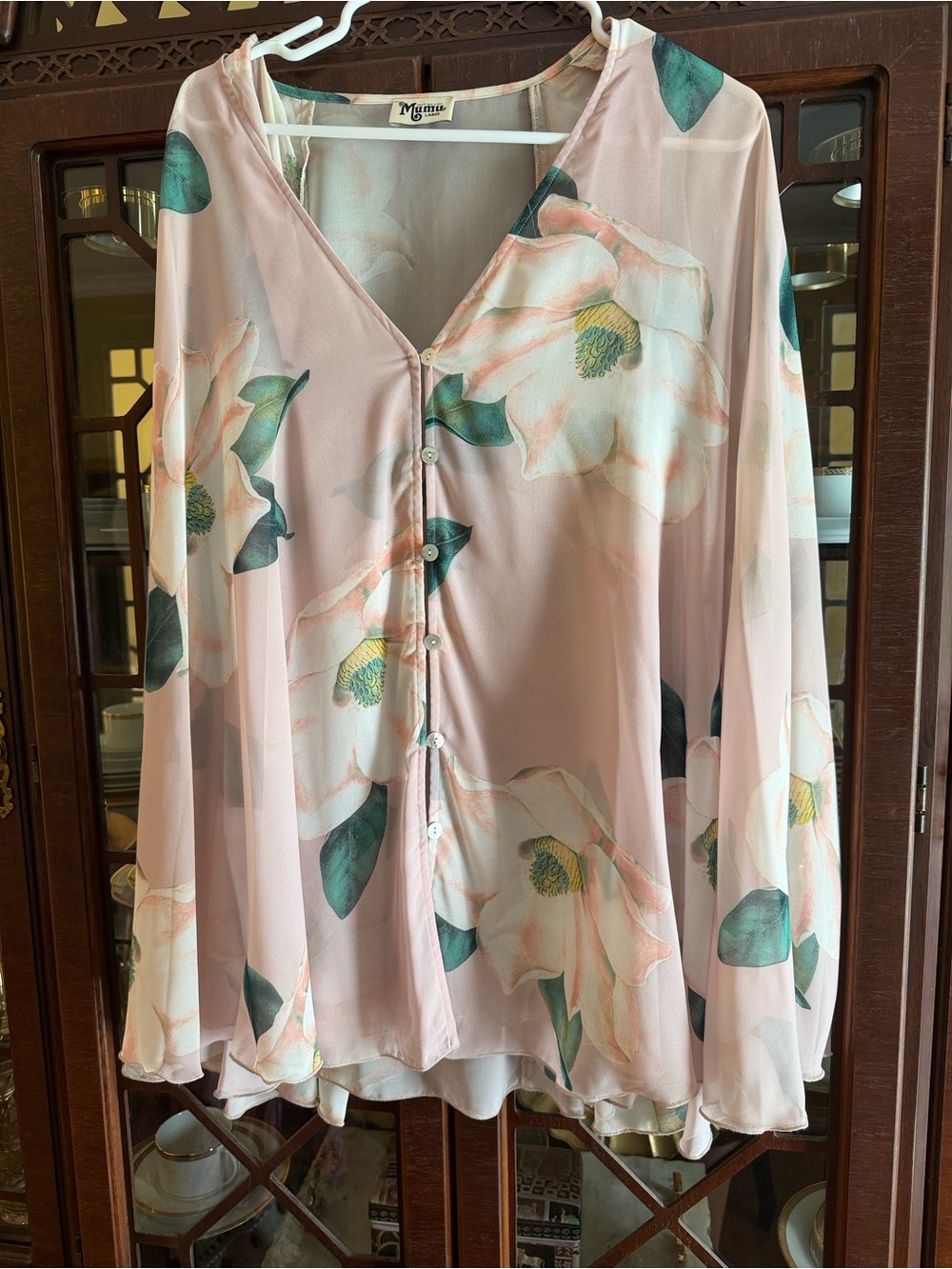 Show Me Your MuMu Pink Floral Button-Front Blouse